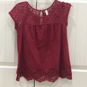Lace trimmed Top